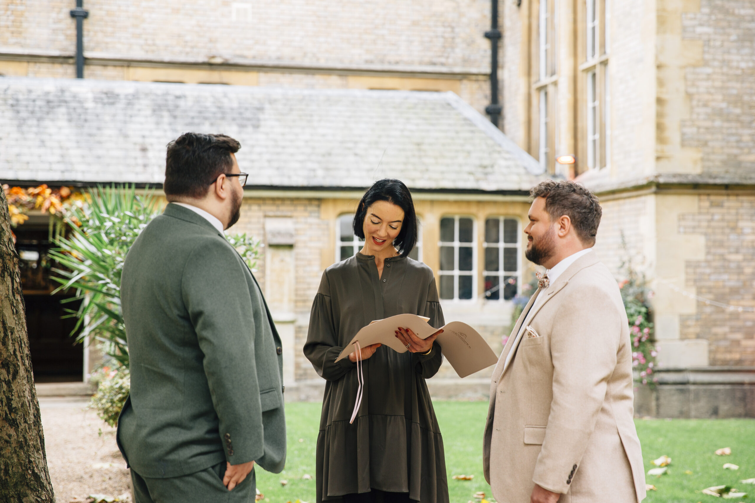 A joyful, authentic autumn wedding at Le Gothique in South London, part of the Royal Victoria Patriotic Building in Wandsworth. This celebration between two grooms was filled with warmth, laughter, and genuine emotion. Photographed in a natural, documentary style by Paola De Paola, a London-based wedding photographer who celebrates LGBTQ+ love, diversity, and real connection.